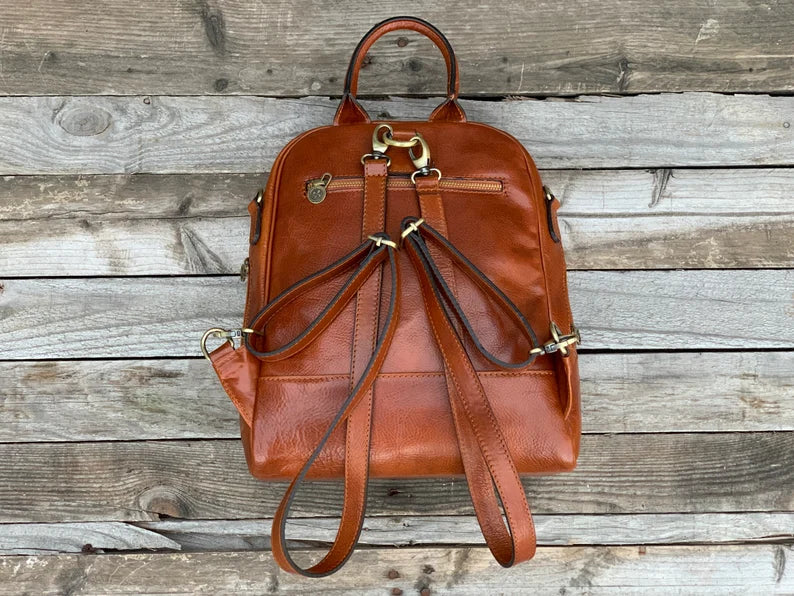 Classic Leather Mini Backpack with Top Handle