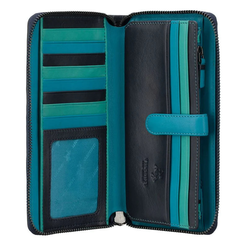 RFID Protected Leather Zip Wallet
