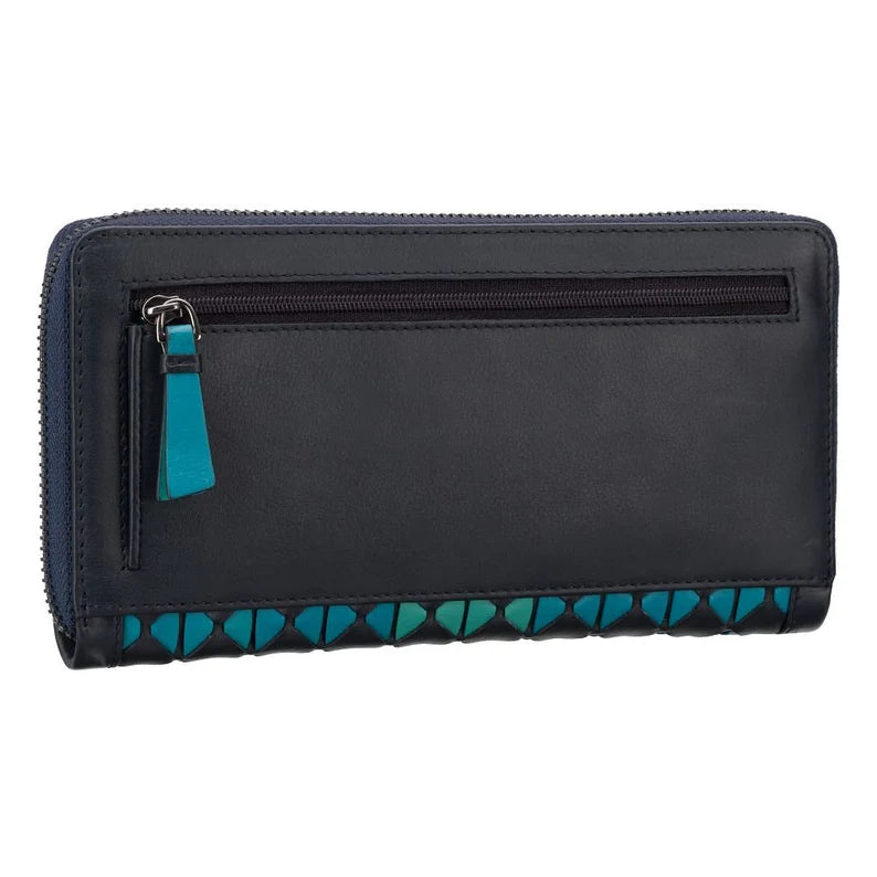 RFID Protected Leather Zip Wallet
