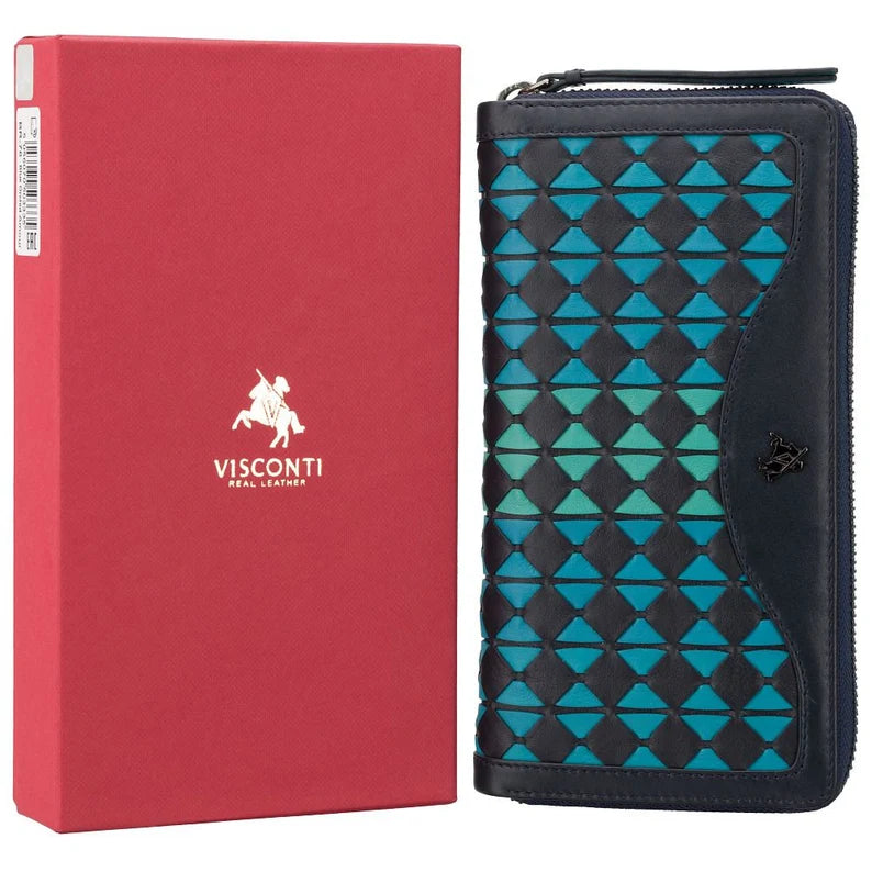 RFID Protected Leather Zip Wallet