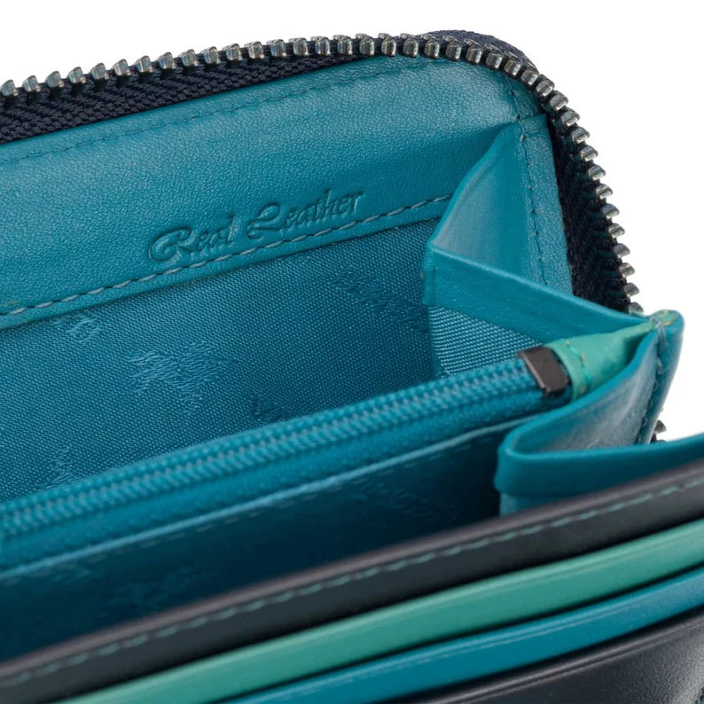 RFID Protected Leather Zip Wallet