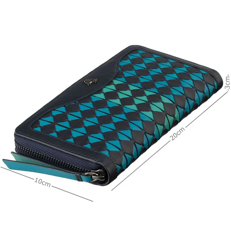 RFID Protected Leather Zip Wallet