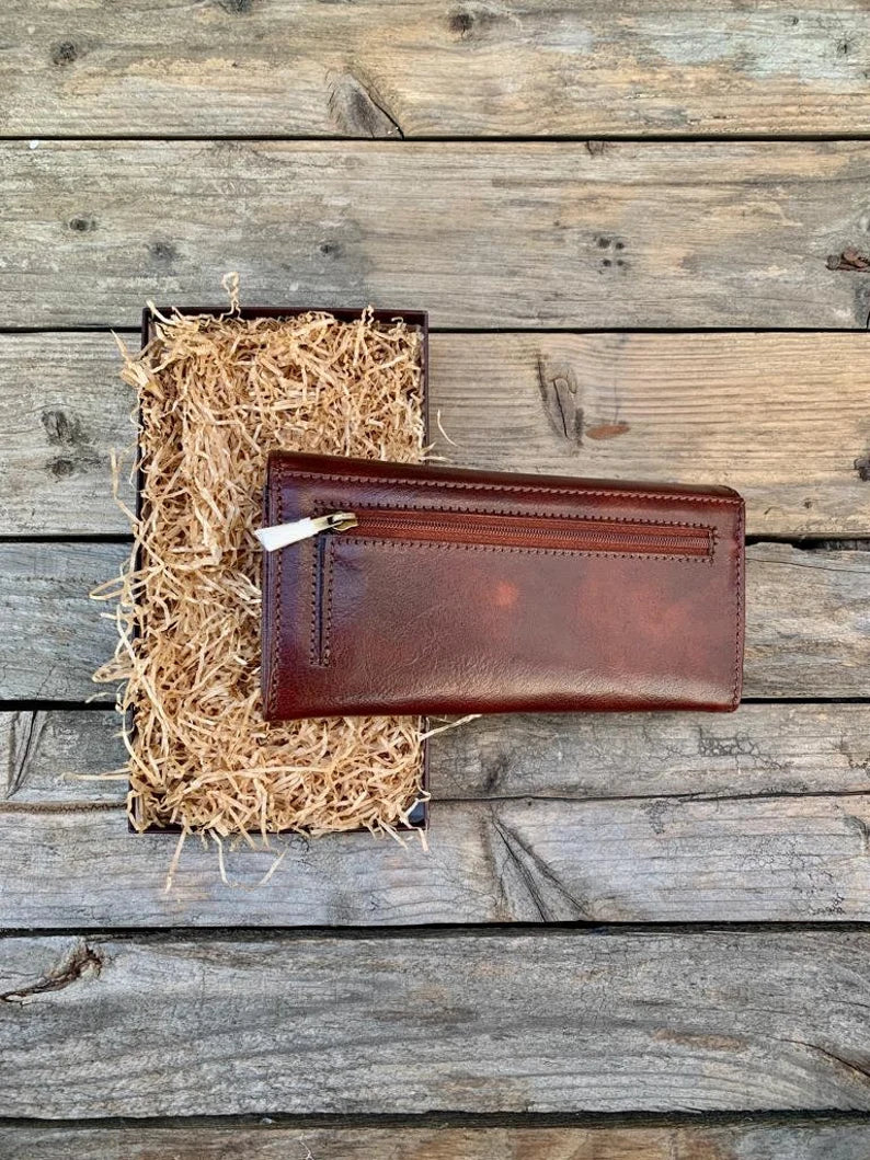 Elegant Leather Long Wallet