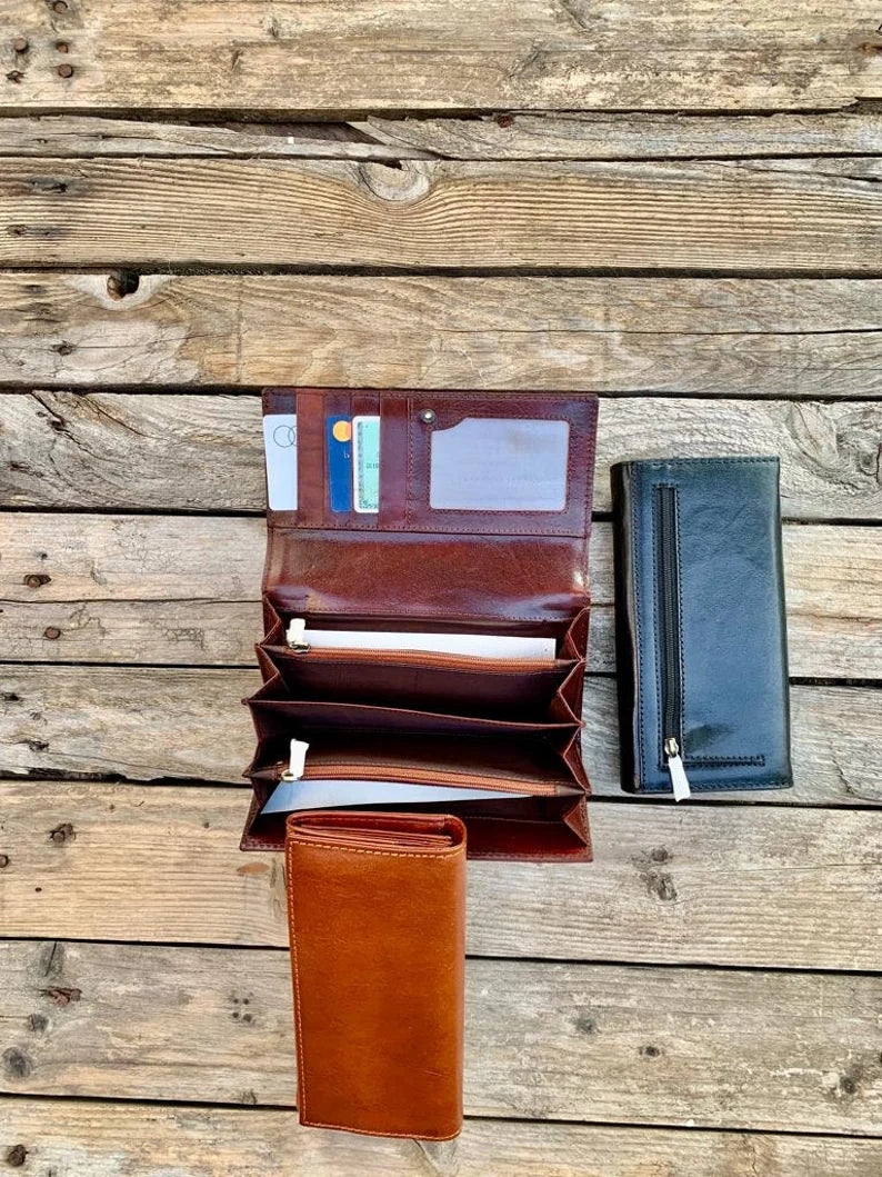 Elegant Leather Long Wallet