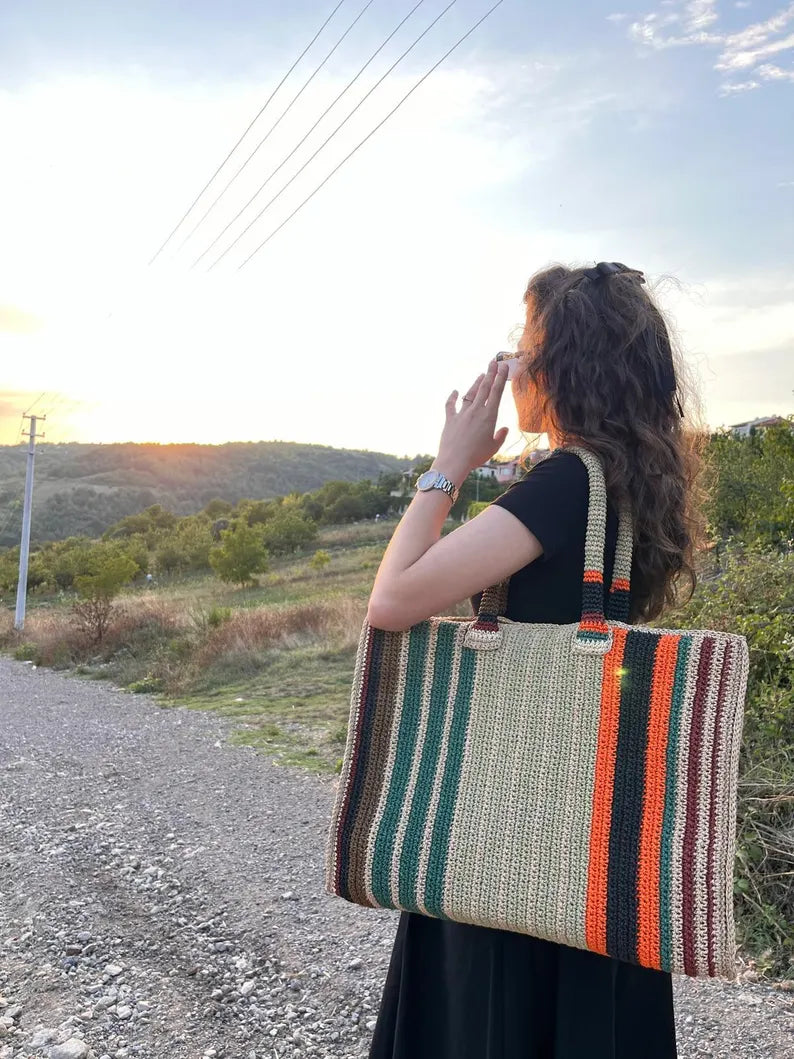 Handwoven Crochet Tote Bag