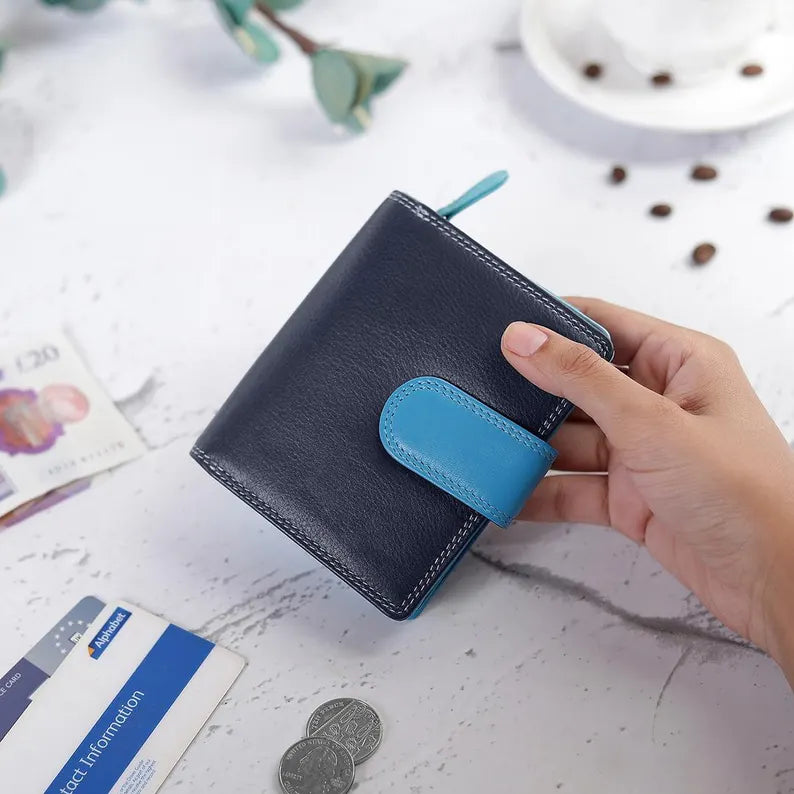 Compact Leather Wallet with Card Slots