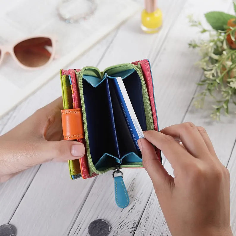 Compact Leather Wallet with Card Slots