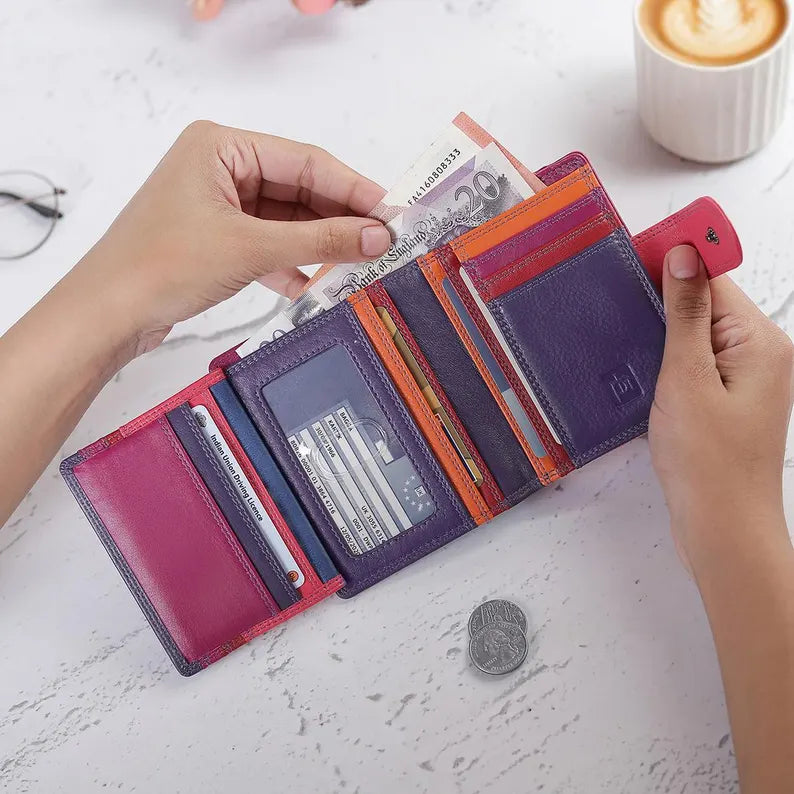 Compact Leather Wallet with Card Slots