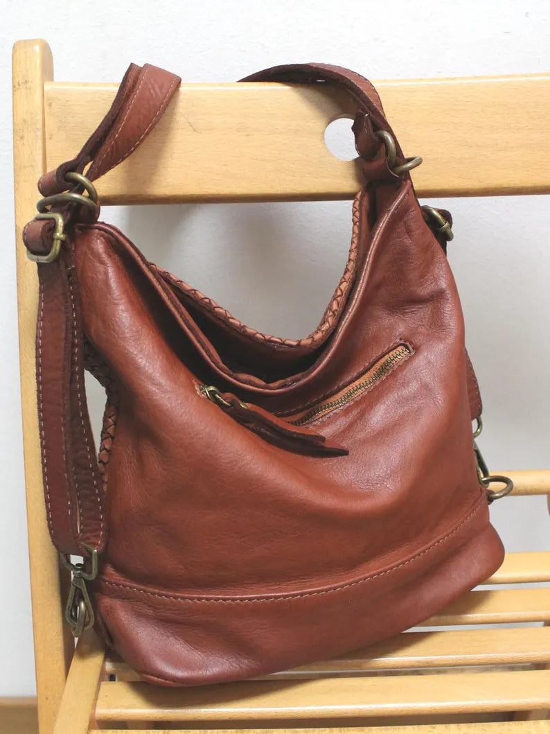 Soft Leather Convertible Shoulder Bag