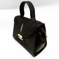 Structured Leather Handbag with Top Handle