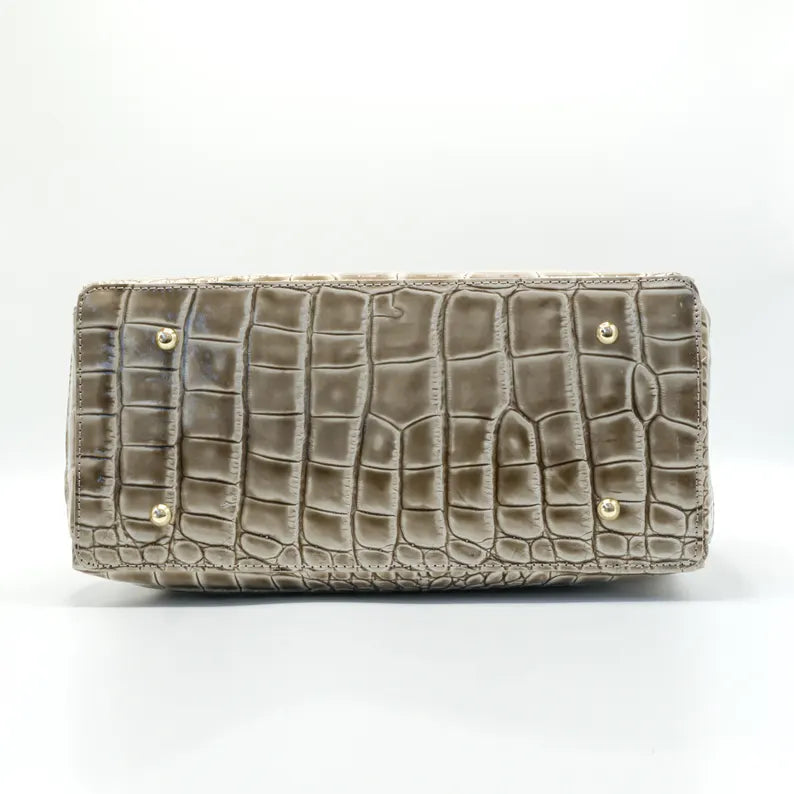 Croc-Embossed Luxury Top Handle Handbag