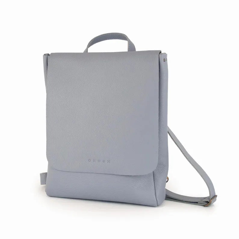 Minimalist Leather Backpack with Flap Closure