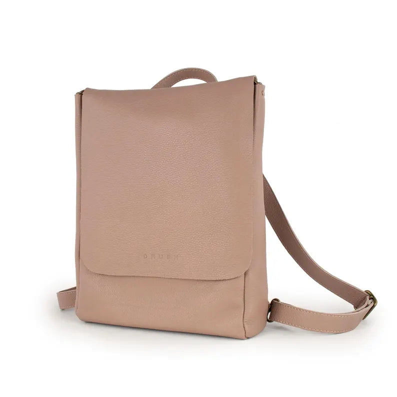 Minimalist Leather Backpack with Flap Closure