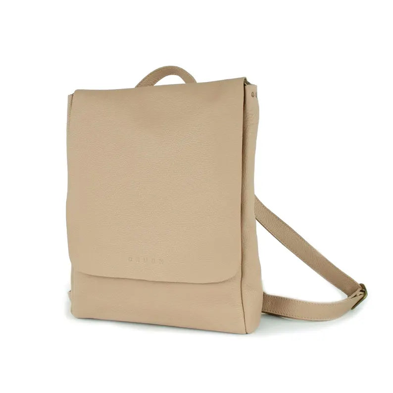 Minimalist Leather Backpack with Flap Closure