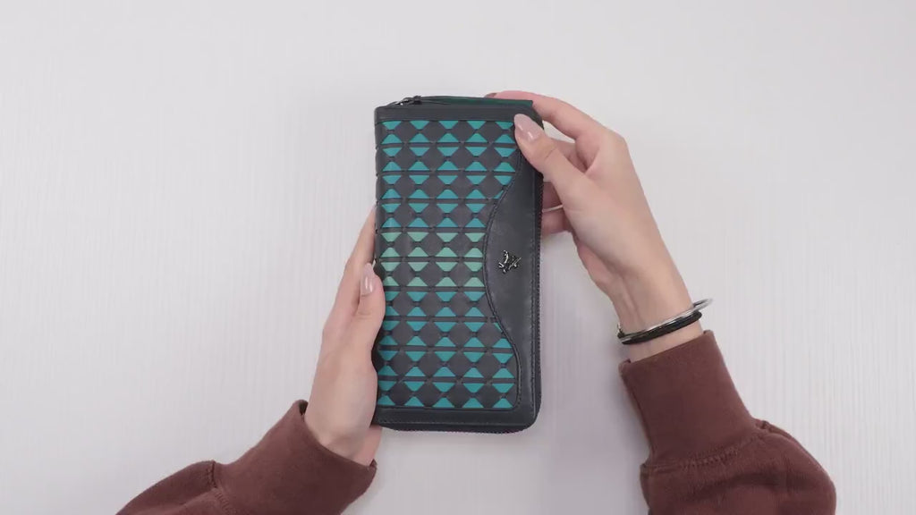 RFID Protected Leather Zip Wallet